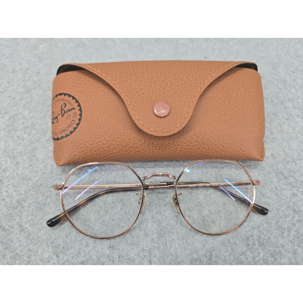Ray-Ban Jack RB6465 Eyeglasses Unisex 51mm Rose Gold Geometric Round Frames